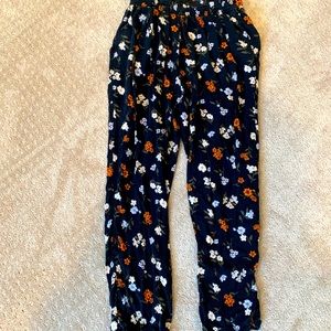 American Eagle Tie Front Floral Pants